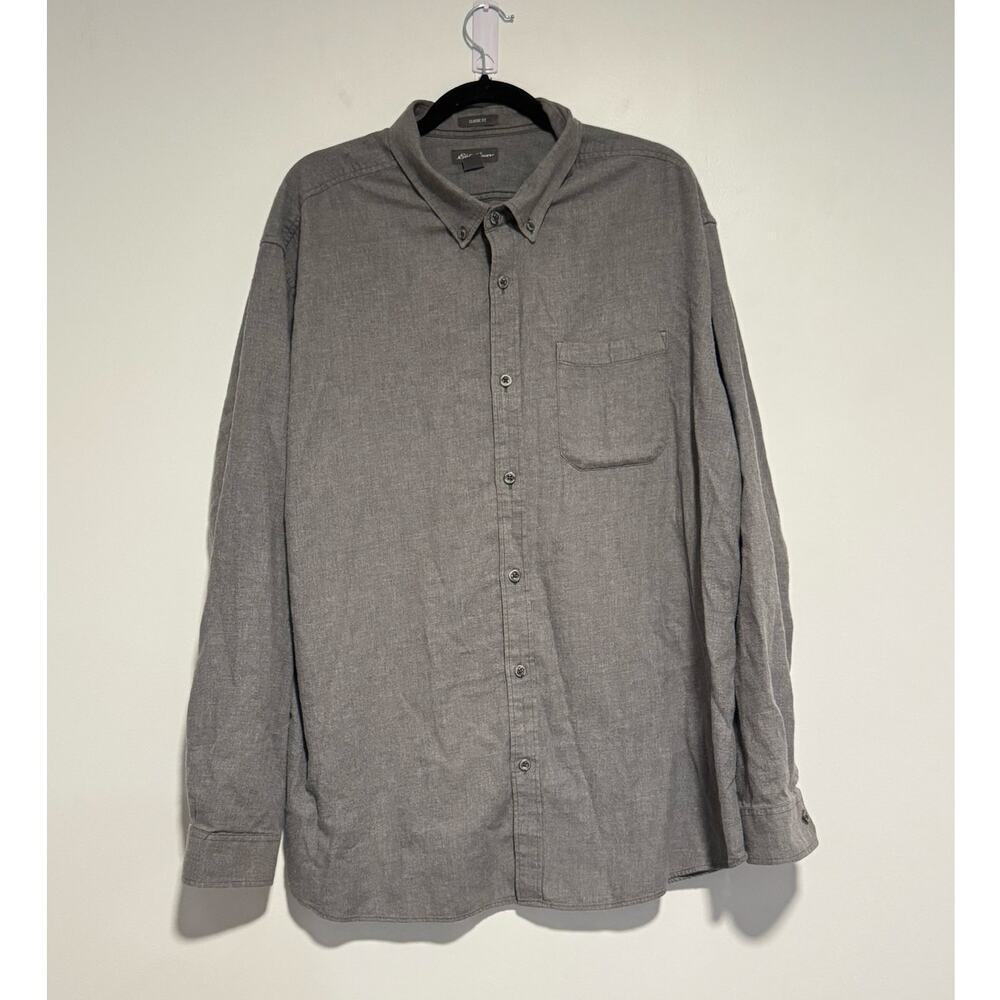 Eddie Bauer Mens‎ Classic Fit Long Sleeve Button Down Shirt Gray SIZE 2XL